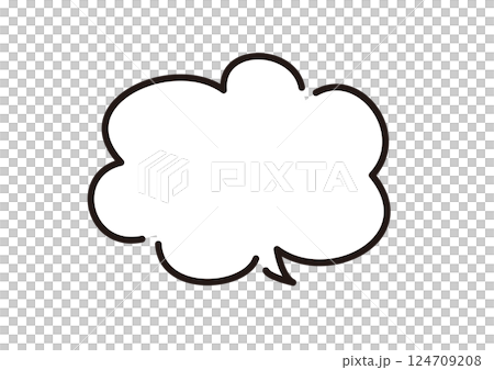 線寬可以編輯。簡單而時尚的手繪雲形語音氣泡向量插圖 124709208