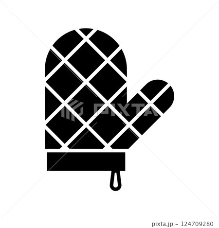 Oven mitt icon, cooking glove symbol isolated on white background 124709280