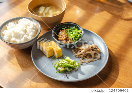 和食朝ごはんのヘルシープレート 和食朝ごはんのヘルシープレート 124709401