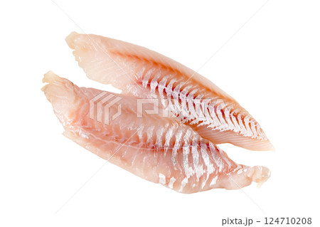 生真タラの切り身2切【白背景・切り抜き】 生真タラの切り身2切【白背景・切り抜き】 124710208