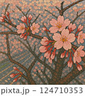 満開の桜の切り絵 124710353
