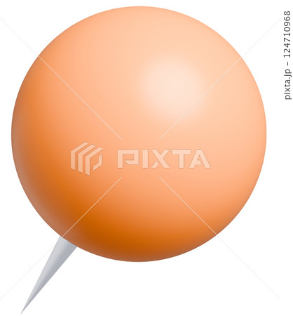 3D背景素材_画鋲_オレンジ 3D背景素材_画鋲_オレンジ 124710968