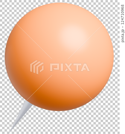 3D背景素材_画鋲_オレンジ 3D背景素材_画鋲_オレンジ 124710968