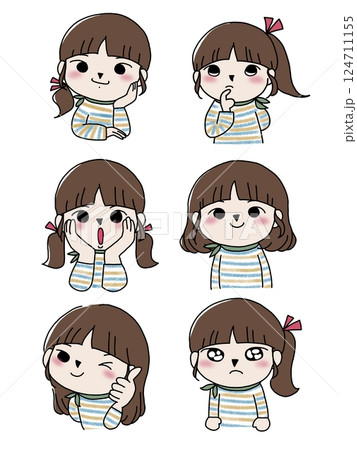 色んな表情の女の子 色んな表情の女の子 124711155