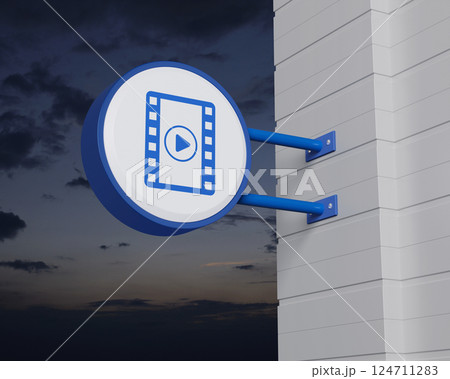 Business cinema online concept, 3D rendering Business cinema online concept, 3D rendering 124711283