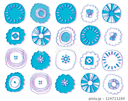 可愛い手書き北欧柄背景_水色 124711284