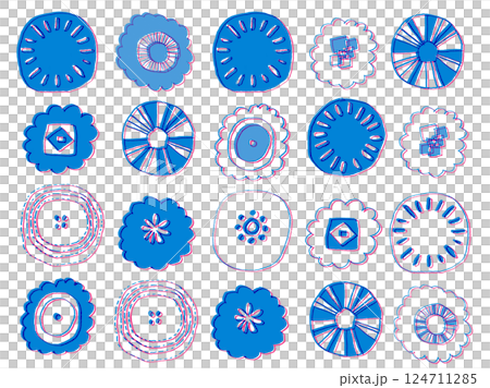 可愛い手書き北欧柄背景_青 124711285
