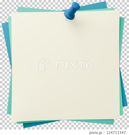 3D背景素材_画鋲_紙_カラフル 124711347