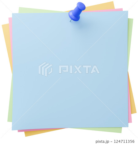 3D背景素材_画鋲_紙_カラフル 3D背景素材_画鋲_紙_カラフル 124711356