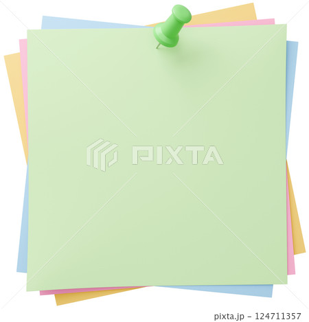 3D背景素材_画鋲_紙_カラフル 124711357
