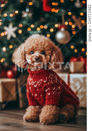 ペットと年中行事 | クリスマス(トイプードル) ペットと年中行事 | クリスマス(トイプードル) 124711482