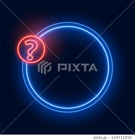 neon style question mark with text spaceのイラスト素材 [124712050] - PIXTA