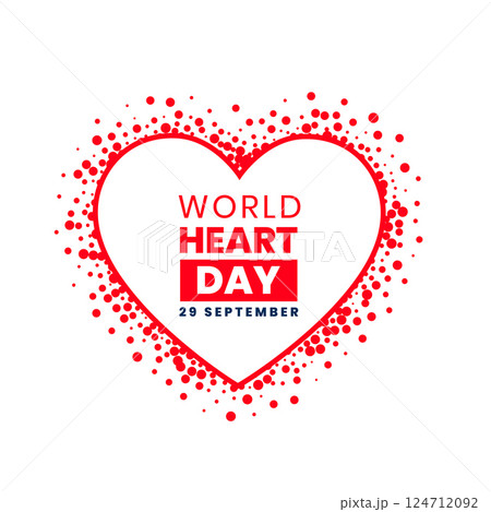 29th september world heart day background for global support and awareness 124712092