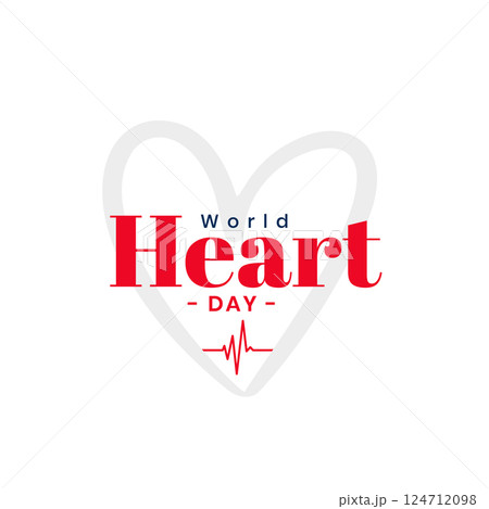 happy world heart day background with cardiogram design 124712098