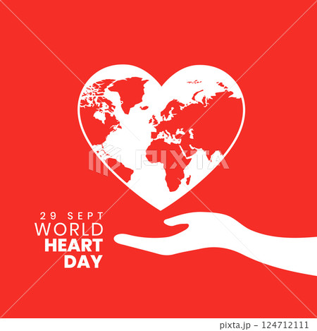 29th sept international heart day poster for medical help ad support 124712111