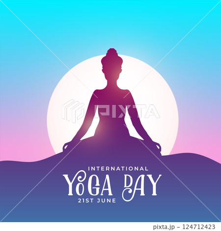 21st june international day background with meditation posture 21st june international day background with meditation posture 124712423