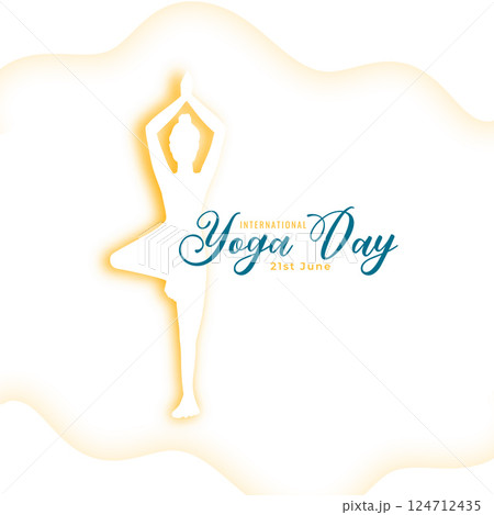 paper style happy international yoga day background of immunity and wellness 124712435