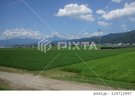 会津鉄道からの車窓風景　田園風景 124712947