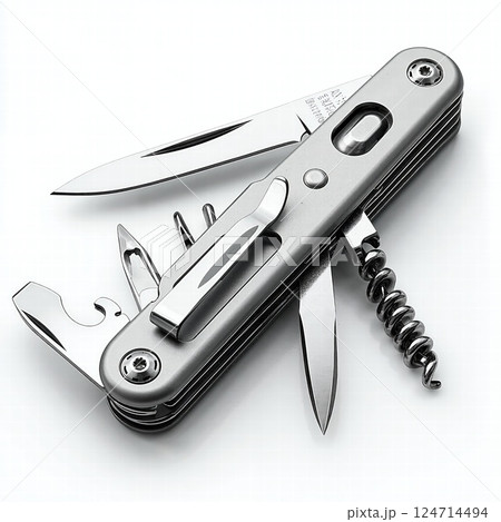 Versatile multi-tool knife for outdoor adventures and everyday use in stainless steel design 124714494
