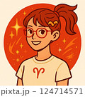 おひつじ座女子（眼鏡） 124714571