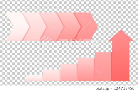 Illustration of a rising bar graph and a simple arrow_15 124715450