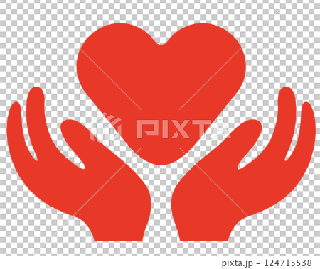 手上拿著一顆心的圖標 手上拿著一顆心的圖標 124715538