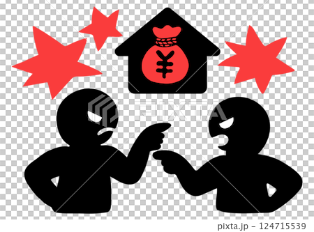 財產糾紛與麻煩的向量象形文字說明 財產糾紛與麻煩的向量象形文字說明 124715539