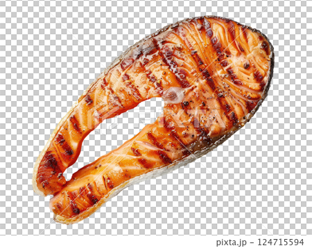 Grilled Salmon Steak 124715594