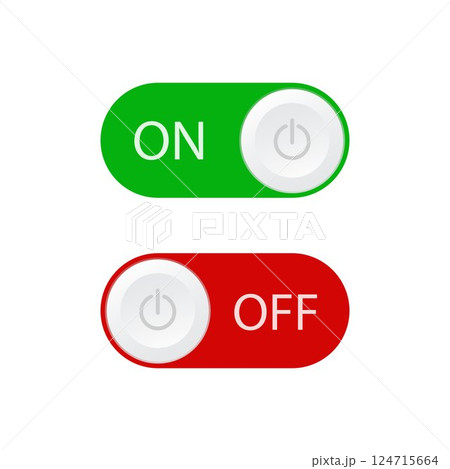 On Off Toggle Switch Buttons	 124715664