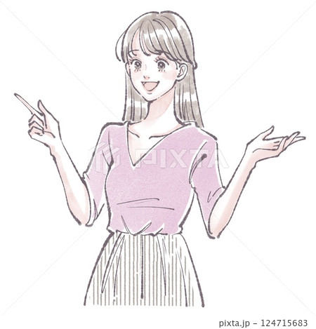 女性・女の子のイラスト素材 女性・女の子のイラスト素材 124715683