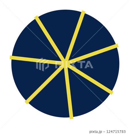 Colorful pie chart set with divided sections, circular infographic elements, geometric data visualization wheel, segmented diagram for statistics. Flat vector illustration isolated 124715783