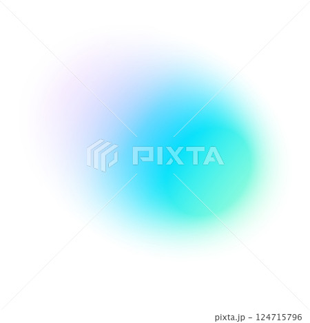 Abstract gradient background with soft blue and green hues, blurred fluid shapes, grainy watercolor texture, neon light mesh effect. Flat vector illustration isolated on white background. 124715796