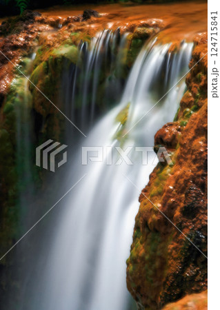 Stunning Golden Waterfall in Jiufen, Taiwan. 124715841