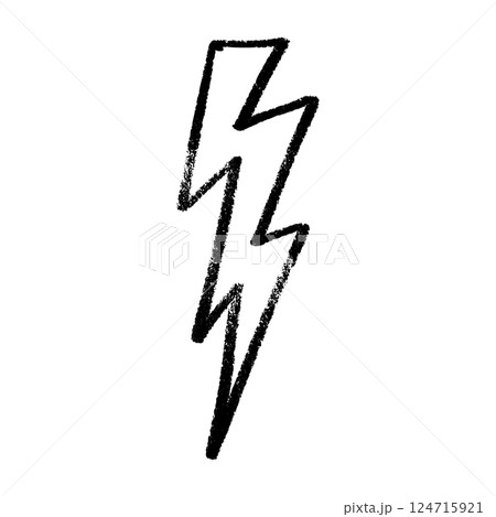 Lightning thunderbolt pictogram outline. Power logo with electric flash energy. Flat vector illustration isolated on white background. Lightning thunderbolt pictogram outline. Power logo with electric flash energy. Flat vector illustration isolated on white background. 124715921