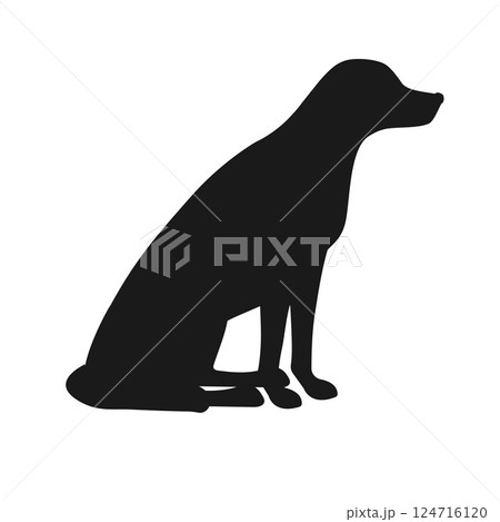 Vector hand drawn flat Labrador dog silhouette Vector hand drawn flat Labrador dog silhouette 124716120