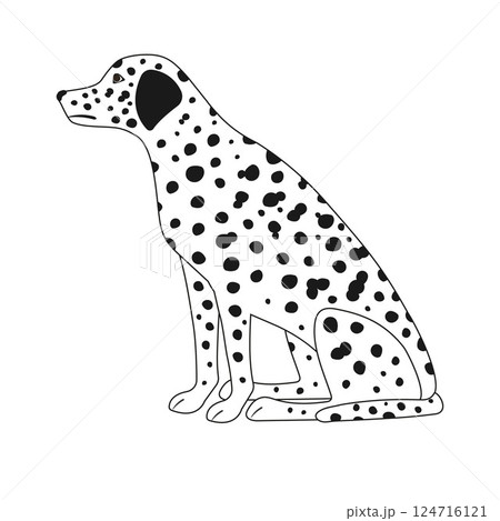 Vector flat hand drawn Dalmatian dog 124716121