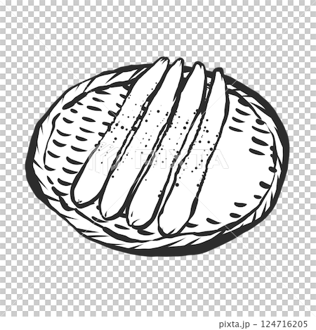 Hand-drawn brush-style illustration of a cucumber 124716205