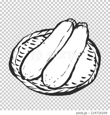 西葫蘆手繪筆刷風格插畫 西葫蘆手繪筆刷風格插畫 124716209
