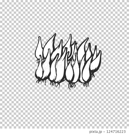 らっきょうの手描き筆絵風イラスト 124716223