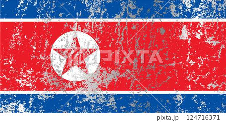 North Korea flag with grunge effect. North Korea flag with grunge effect. 124716371