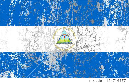 Nicaragua flag with grunge effect. Nicaragua flag with grunge effect. 124716377