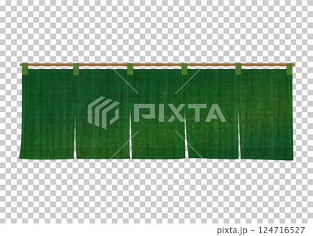 A swaying green linen curtain 124716527