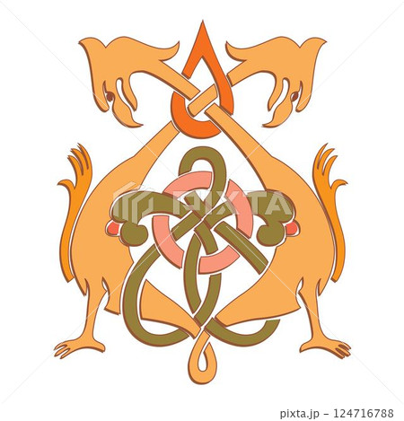 old world Vintage Russian ornament decorative isolated vector 124716788