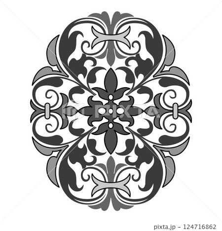 Vintage retro floral calligraphic art decorative elements sketch set with flowers and bird isolated vector 124716862