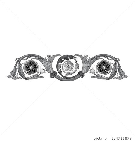Retro chapter dividers swirl floral ornament...のイラスト素材 [124716875] - PIXTA