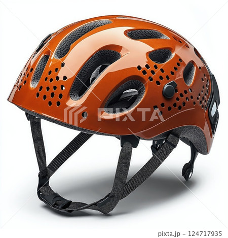 Modern urban cycling helmet with ventilation and safety features for outdoor adventures 124717935