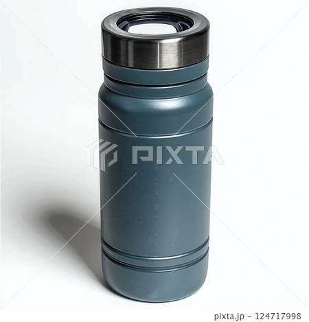 Sleek blue insulated stainless steel thermos for outdoor adventures and daily hydration 124717998