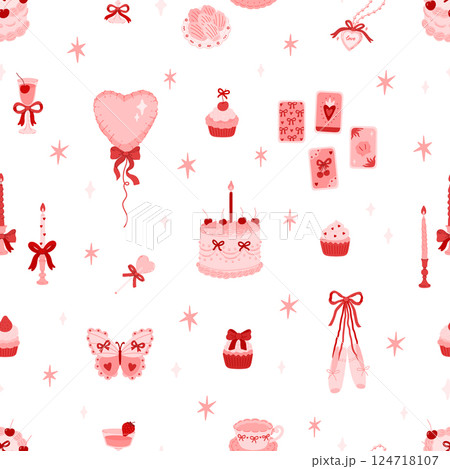 Coquette aesthetic seamless pattern Coquette aesthetic seamless pattern 124718107