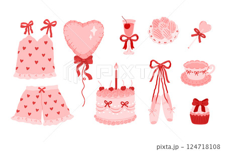 Set of coquette vintage clipart Set of coquette vintage clipart 124718108