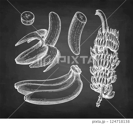 Bananas chalk sketch 124718138